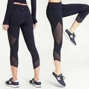 Athleta Aura Sonar Mesh Panel Black Leggings Size XS